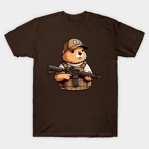 Tactical Groundhog T-Shirt by Rawlifegraphic